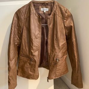 Brown Charlotte Rouse Leather Jacket Size S